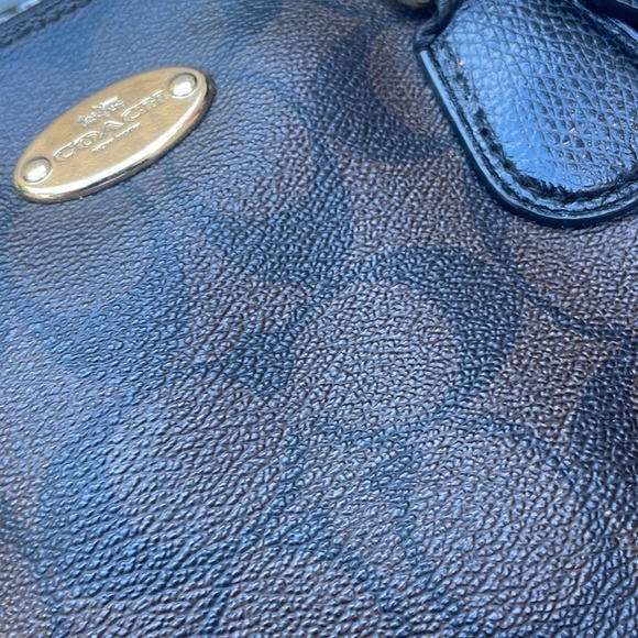 COACH MINI CORA SIGNATURE DOMED SATCHEL F34083 BROWN/BLACK - Picture 10 of 13